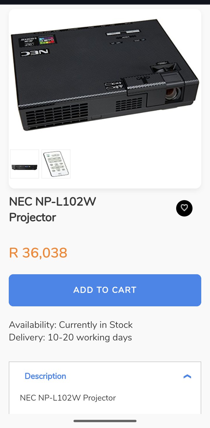 NEC L102W LED Mobile DLP Projector