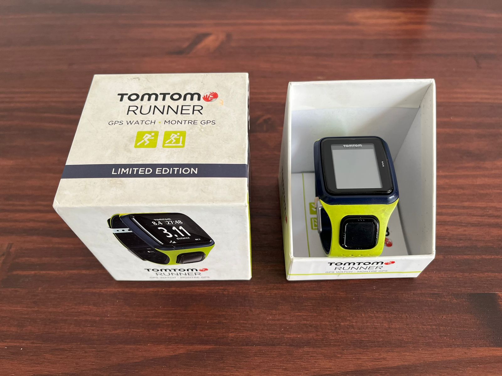 TomTom Runner GPS Watch with a TomTom Heart Rate Monitor included.